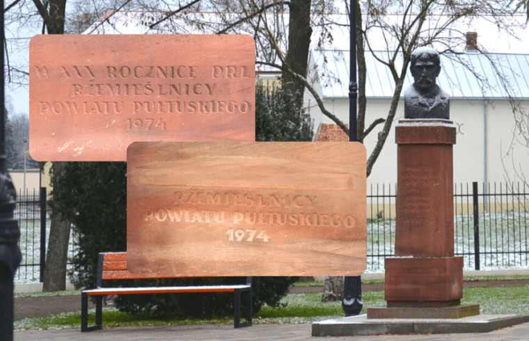 Z postumentu pomnika Wiktora Gomulickiego została usunięta część inskrypcji