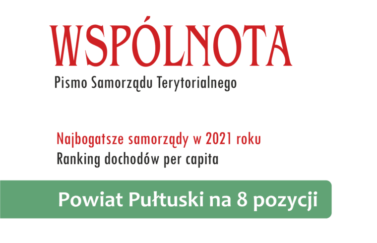 Powiat Pułtuski na 8 pozycji w rankingu „Bogactwo samorządów”