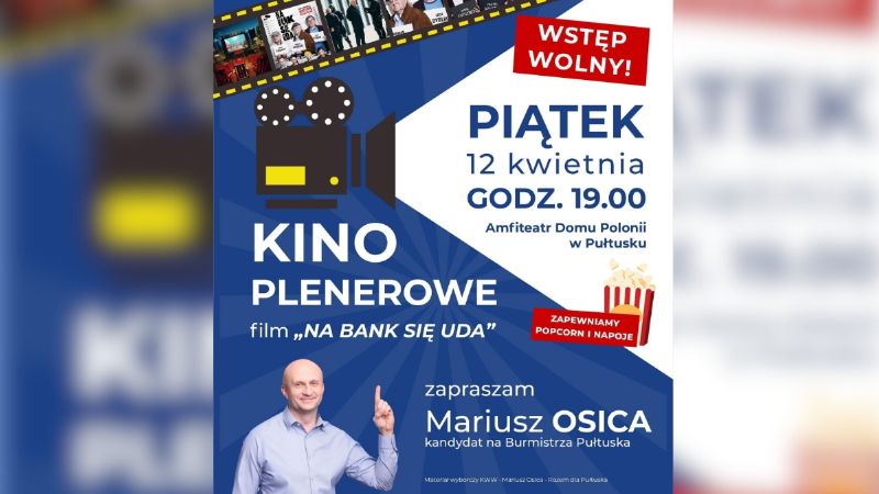 Kino plenerowe w Pułtusku! Zapraszam na filmowy piątek