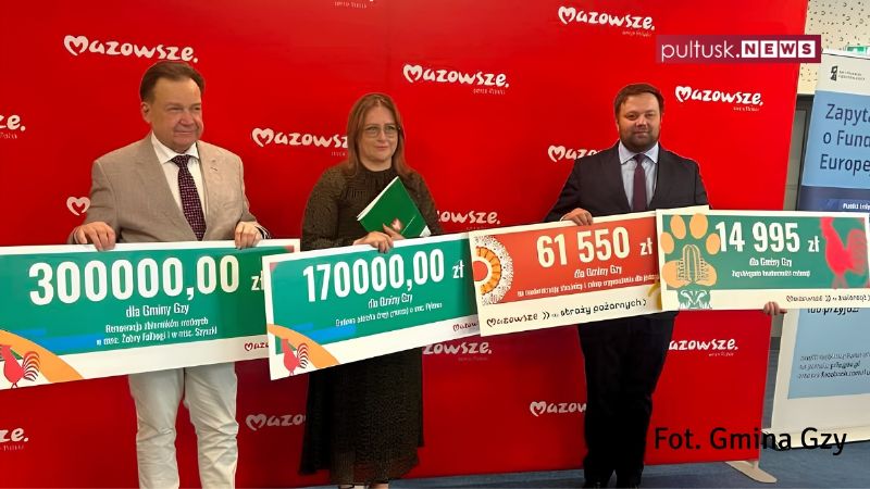 Ponad 646 tysięcy złotych wsparcia dla Gminy Gzy i parafii w Gzach