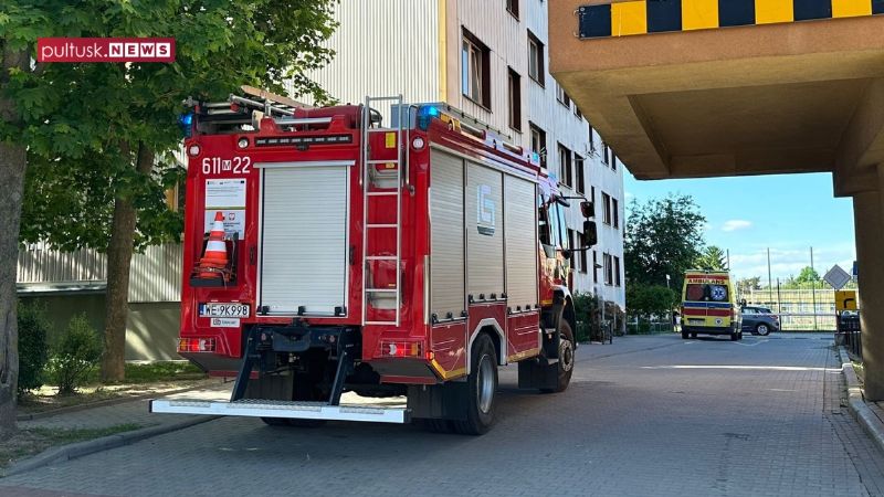 Działania służb ratunkowych przy ul. Traugutta w Pułtusku